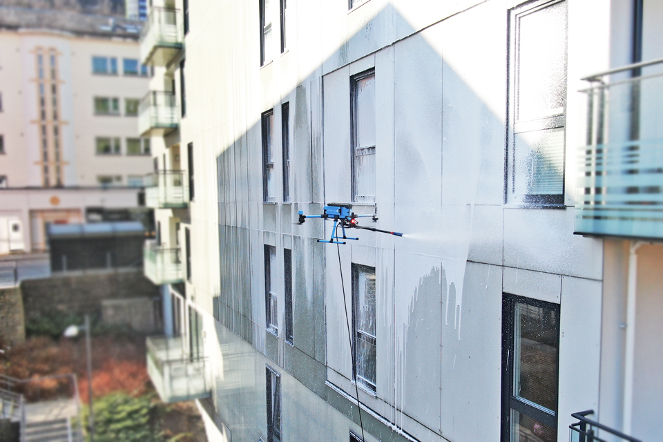 fasadevask med drone